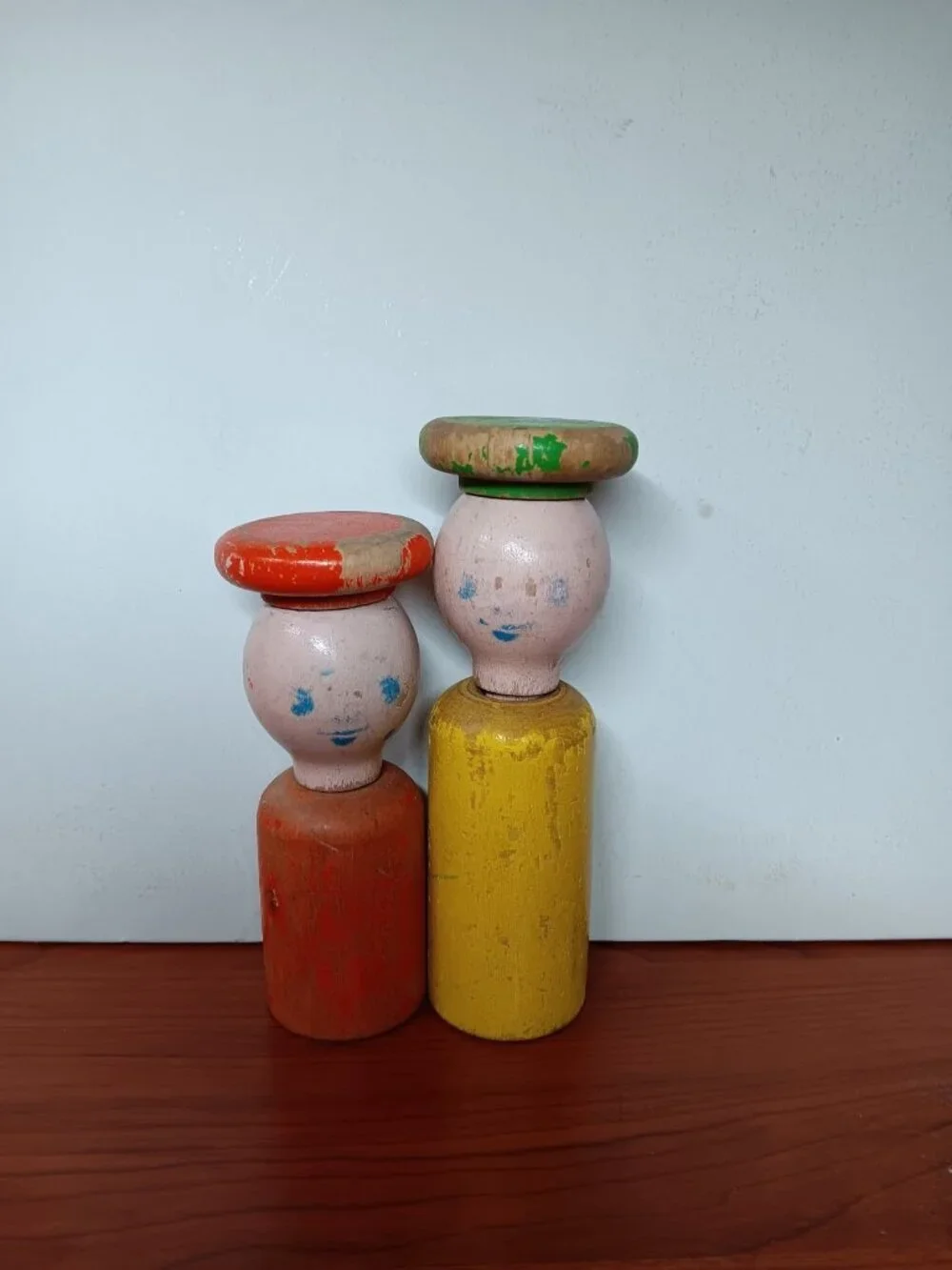 Vintage 1950s Peg Block Dolls Body Head Hat Extremely Worn RARE and Hard to Find